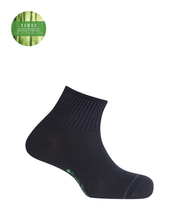 Bamboo and viscose socks with ribbed cuffs Color Navy - 1