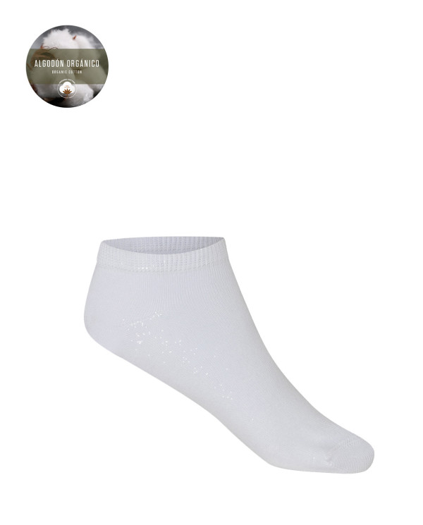 Pack of 2 plain organic cotton socks Color White - 1