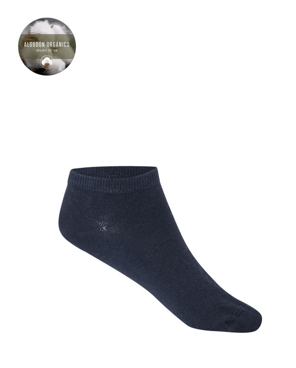 Lot de 2 chaussettes unies en coton bio Couleur Bleu marine - 1