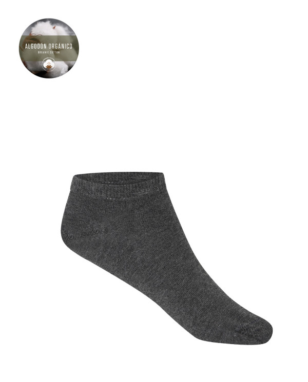 Lot de 2 chaussettes unies en coton bio Couleur Gris fonce - 1