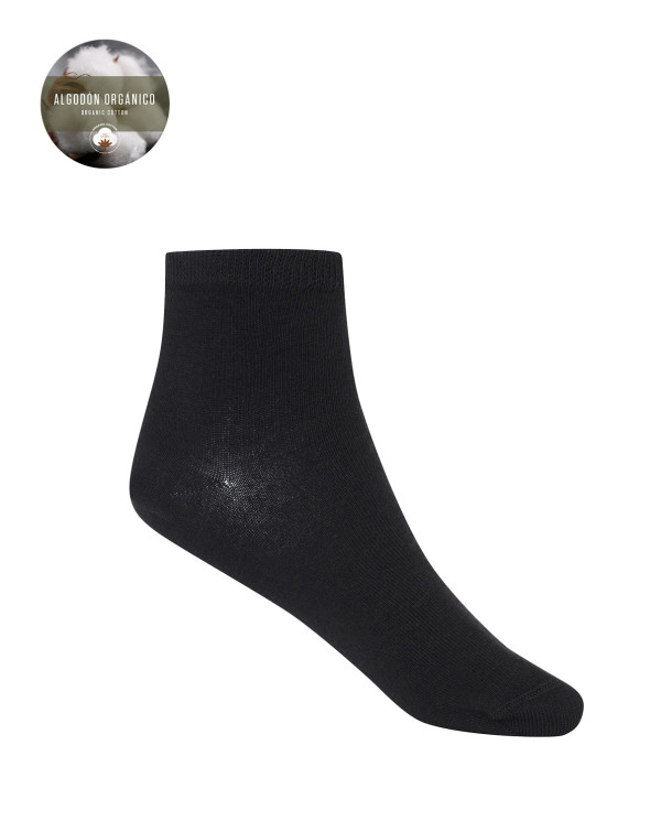 Pack de 2 calcetines de algodón orgánico lisos Color Negro - 1