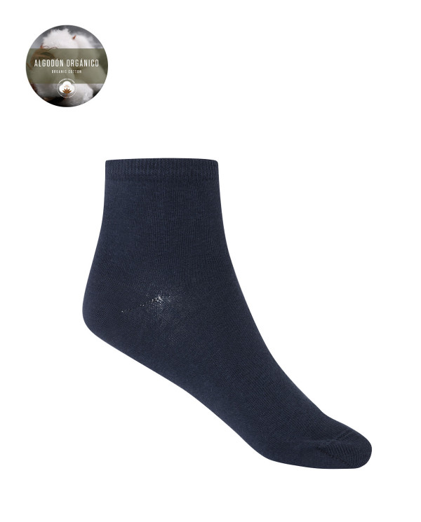 Pack of 2 plain organic cotton socks Color Navy - 1