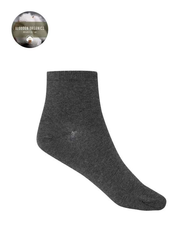 Lot de 2 chaussettes unies en coton bio Couleur Gris fonce - 1