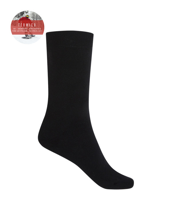 Chaussettes en coton - doublure intérieure - Thermique Couleur Noir - 1