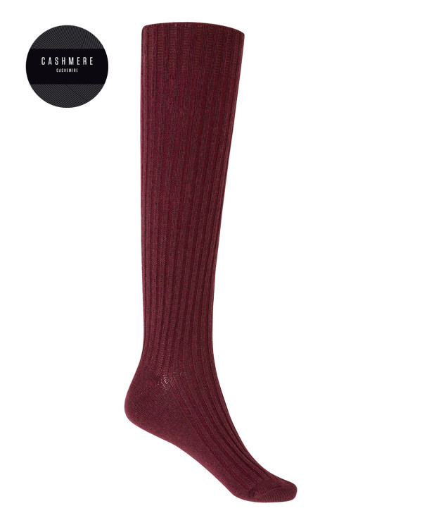 Cashmere/wool socks - ribbed Color Purple - 1