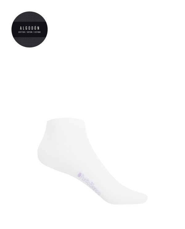 Plain mercerized cotton socks Color White - 1