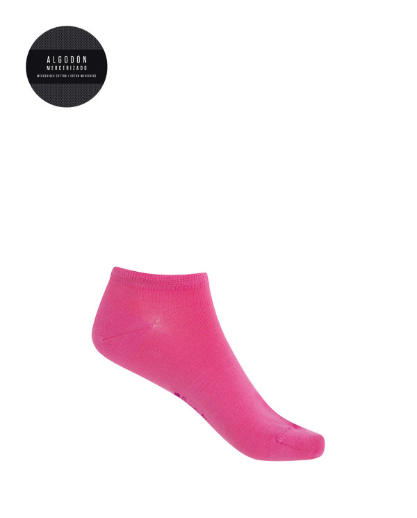 Chaussettes unies en coton mercerisé Couleur Fuchsia - 1