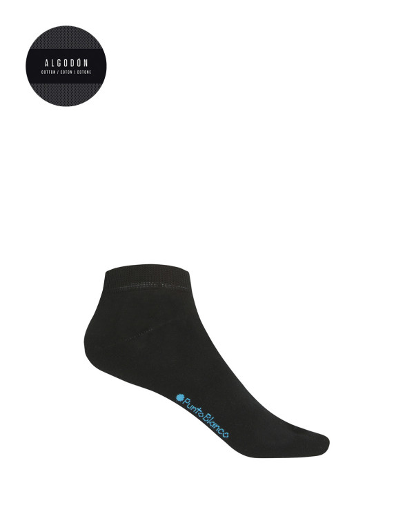 Plain mercerized cotton socks Color Black - 1