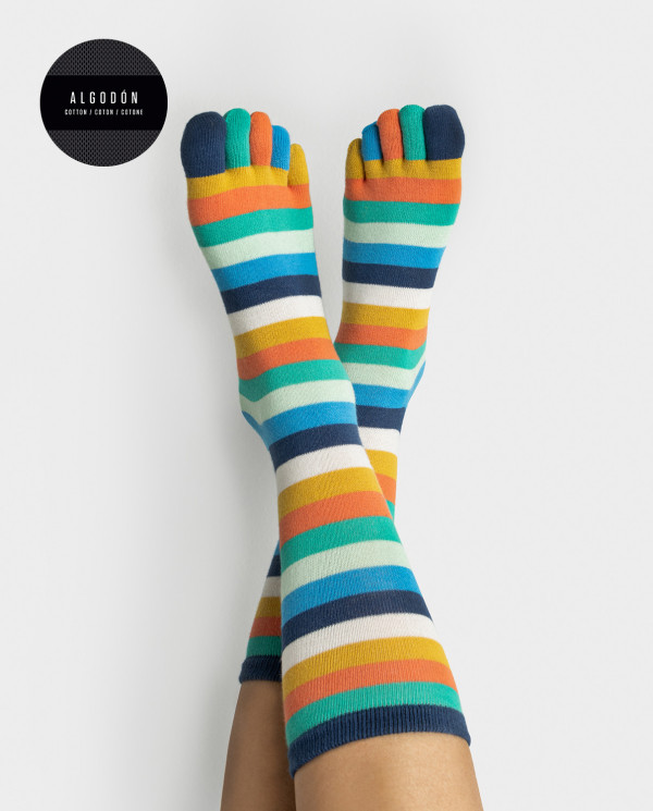 Chaussettes coton Dit's - rayures Couleur Multicolore - 1